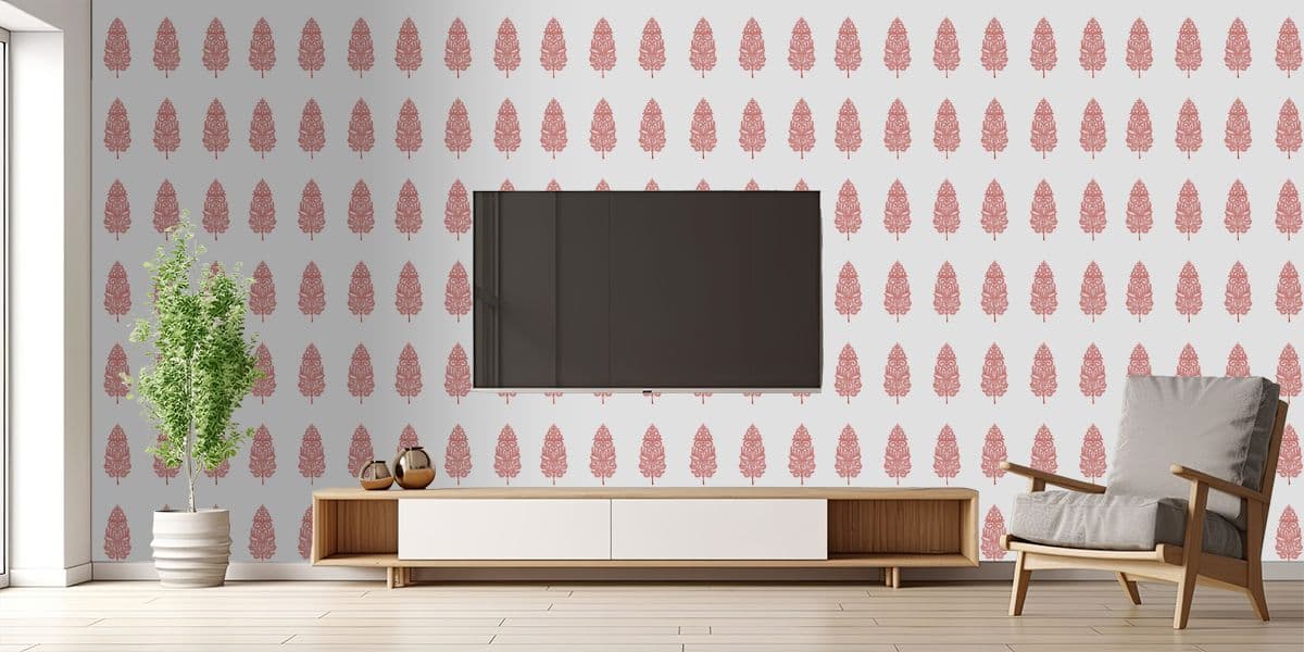 Pattachitra Art Wallpaper Pattern shown in a room