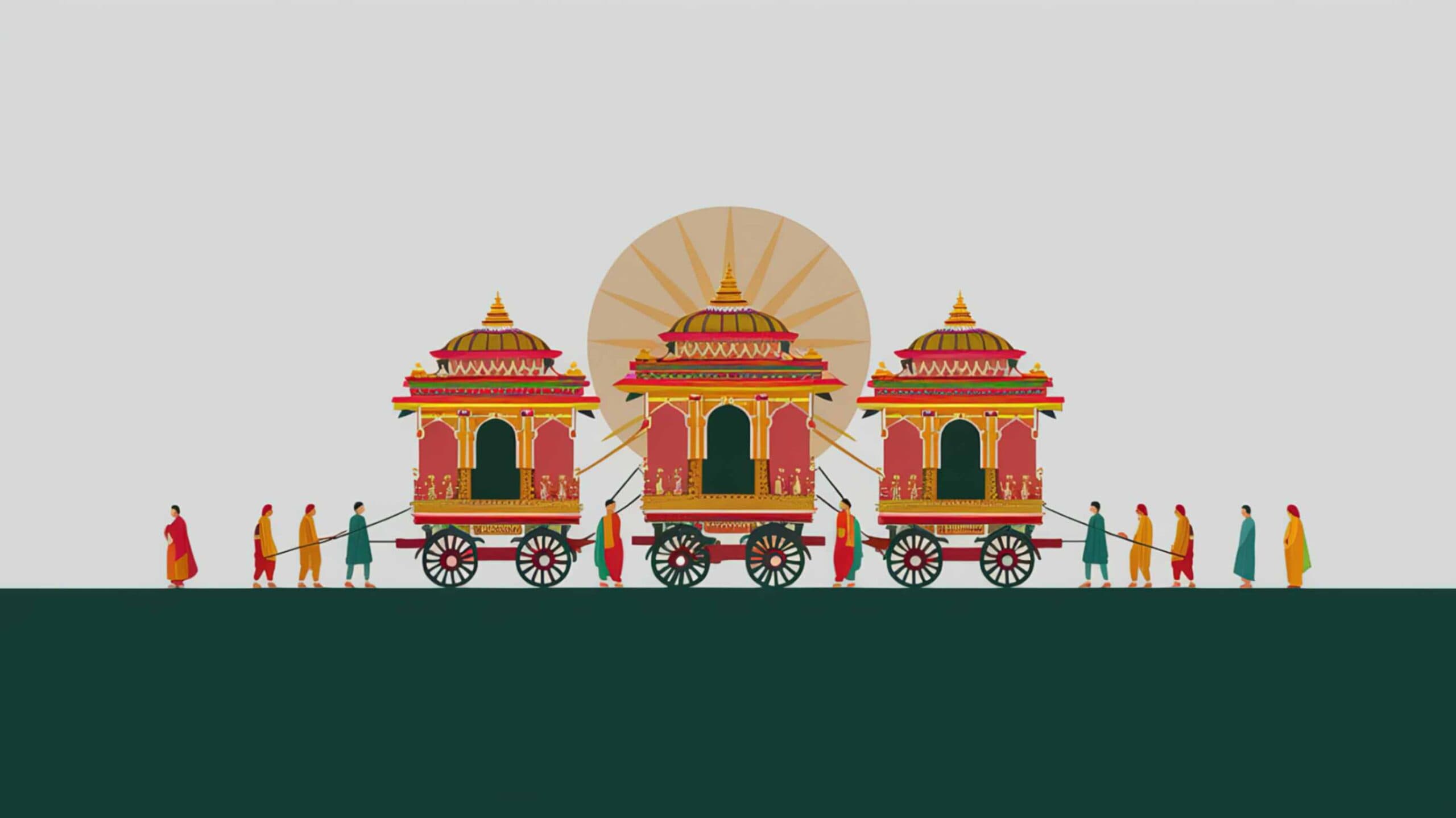 Orissa Shri Jagannatha Ji Rath Yatra Wallpaper Mural pattern detail