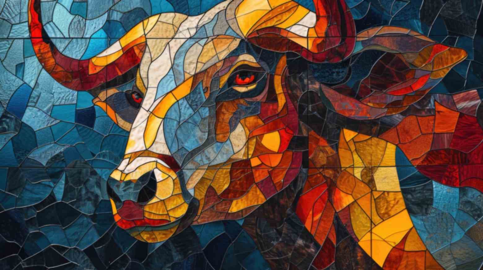 Vibrant Cow Abstract Art Aesthetic Wallpaper pattern detail