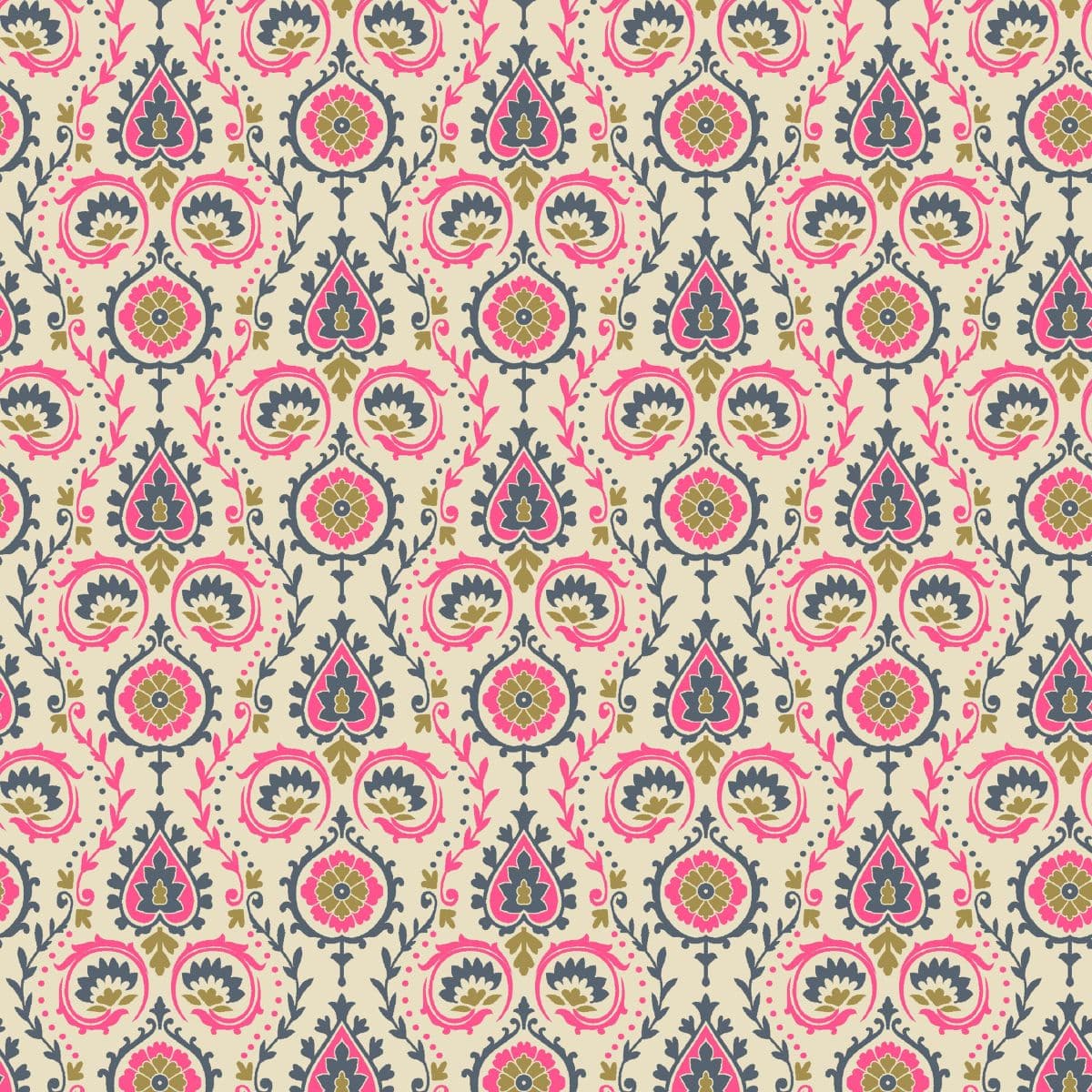 Indian Flower Motifs Pattern Wallpaper Mural pattern detail