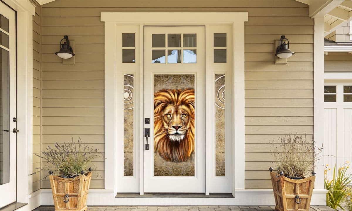 Lion's Gate Wallpaper Mural shown in a room
