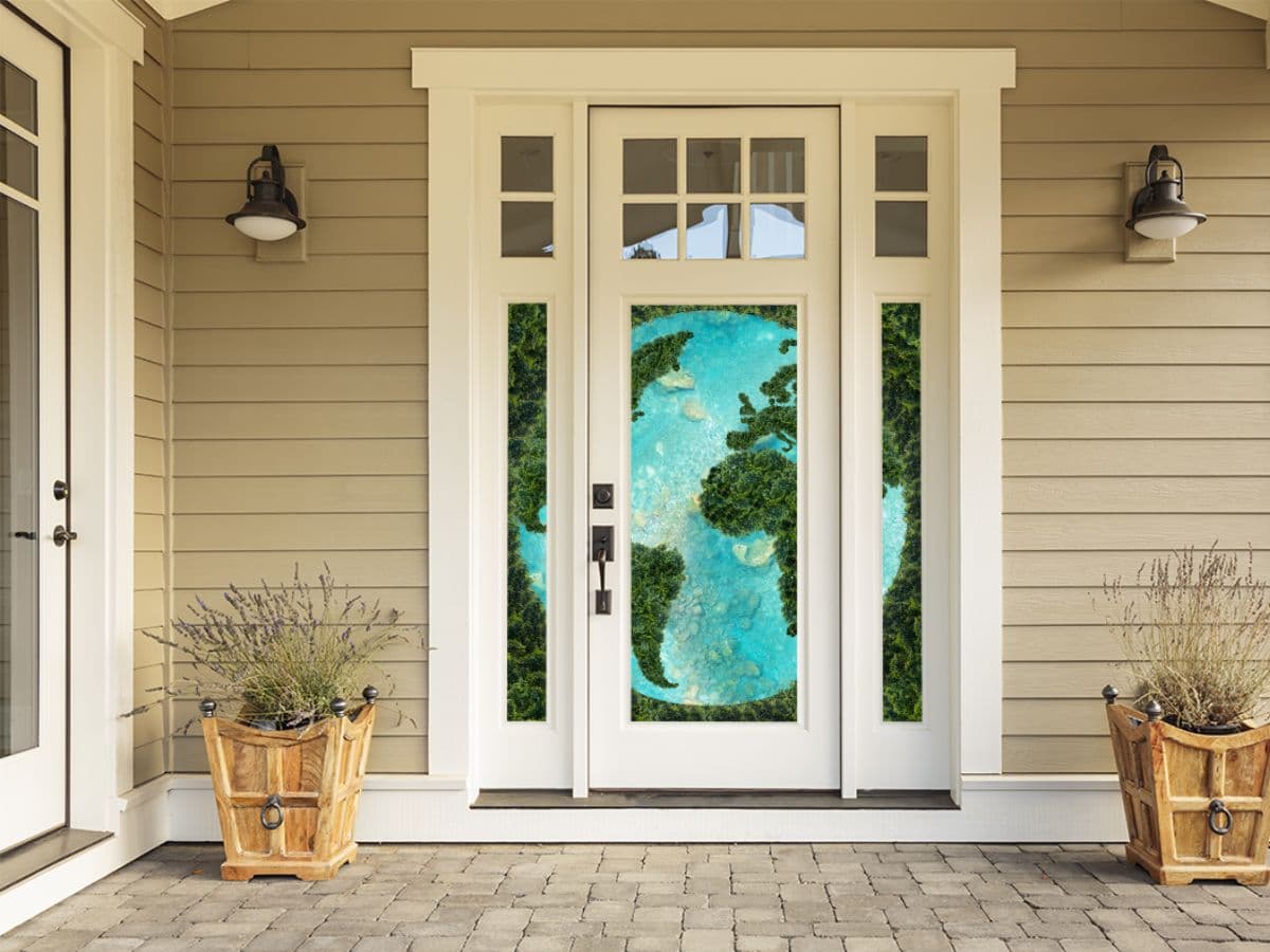 Mother Earth Wallpaper Mural for Door shown in a room