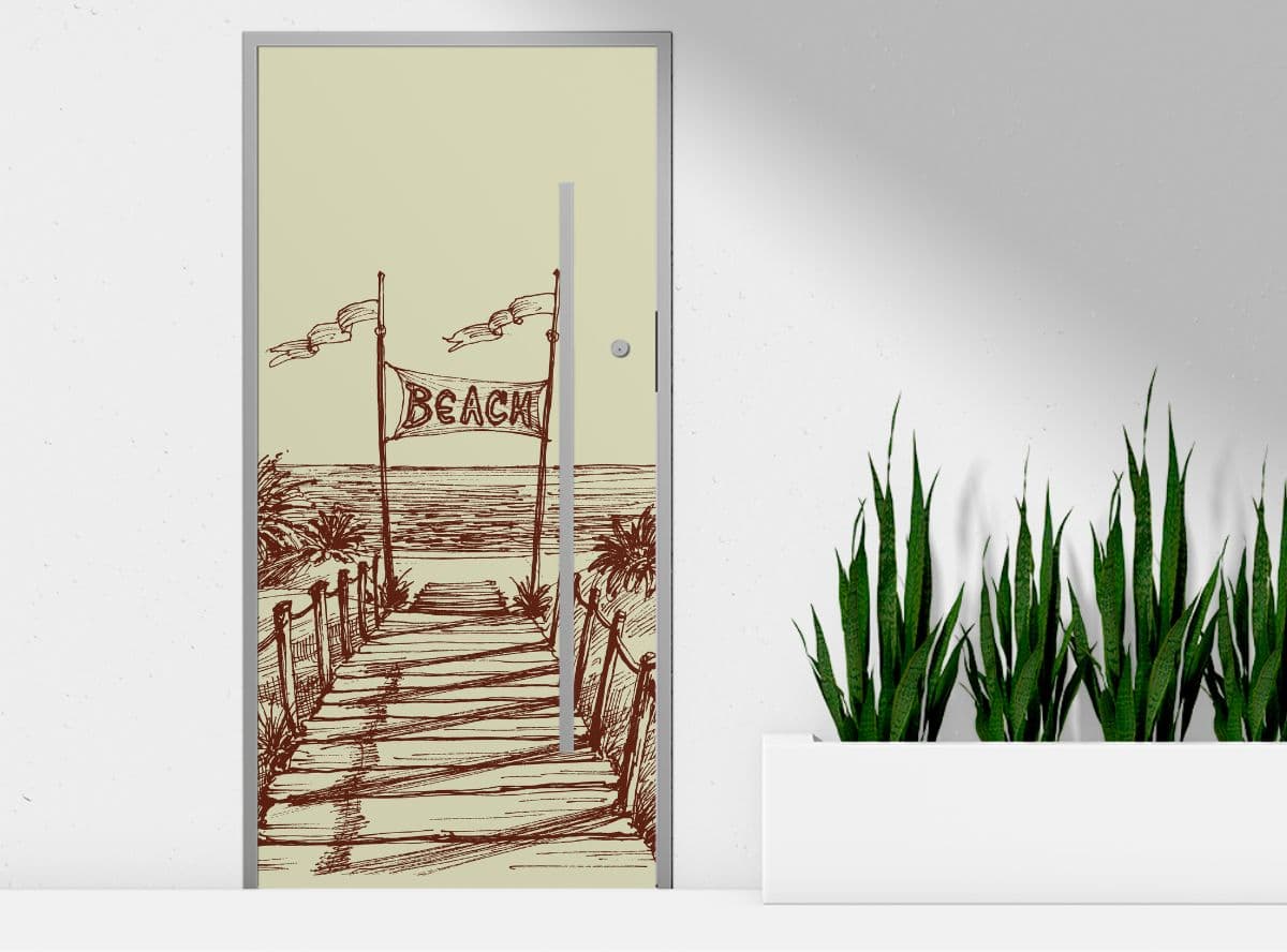 The Beach Scenery Wallpaper Mural shown in a room