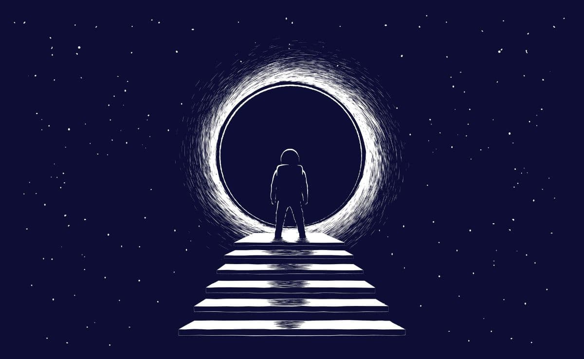Wormhole Teleport Wallpaper Mural for Door pattern detail