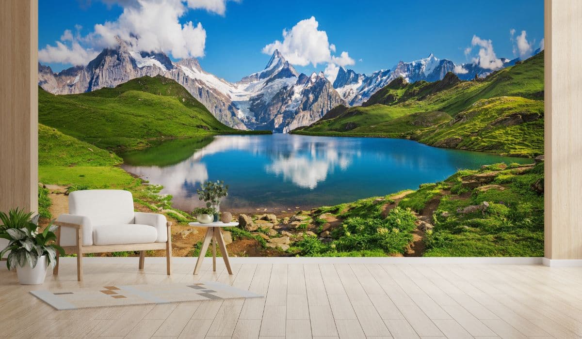 Bachalpsee Lake Swiss Alps Wallpaper for Wall shown in a room