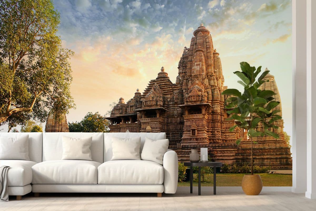Khajuraho Temples Wallpaper for Wall shown in a room