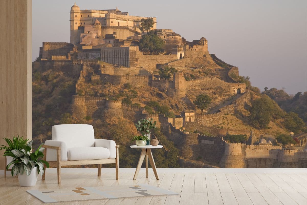 Kumbhalgarh Fort Wallpaper for Wall shown in a room