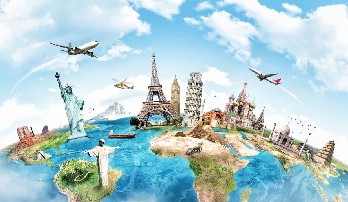 Travel Bucket List Wallpaper Mural pattern detail