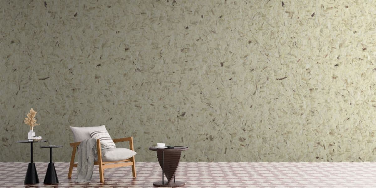 Elegant Natural Grasscloth Texture Wallpaper shown in a room