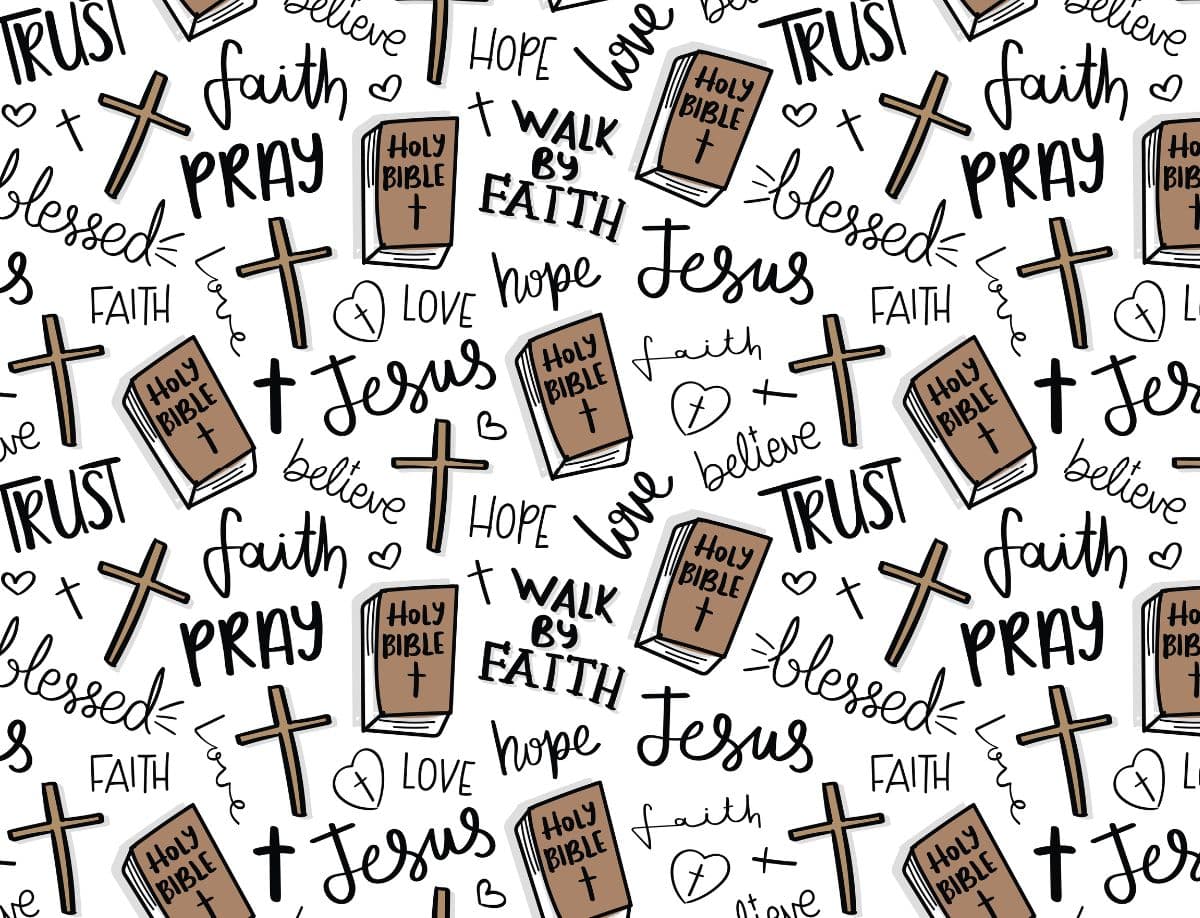 Christian Theme Pattern Wallpaper Mural for Wall pattern detail
