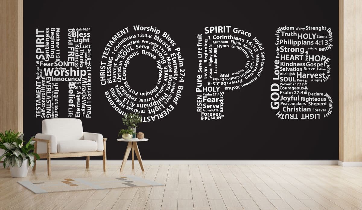 Hope Wallpaper for Wall shown in a room