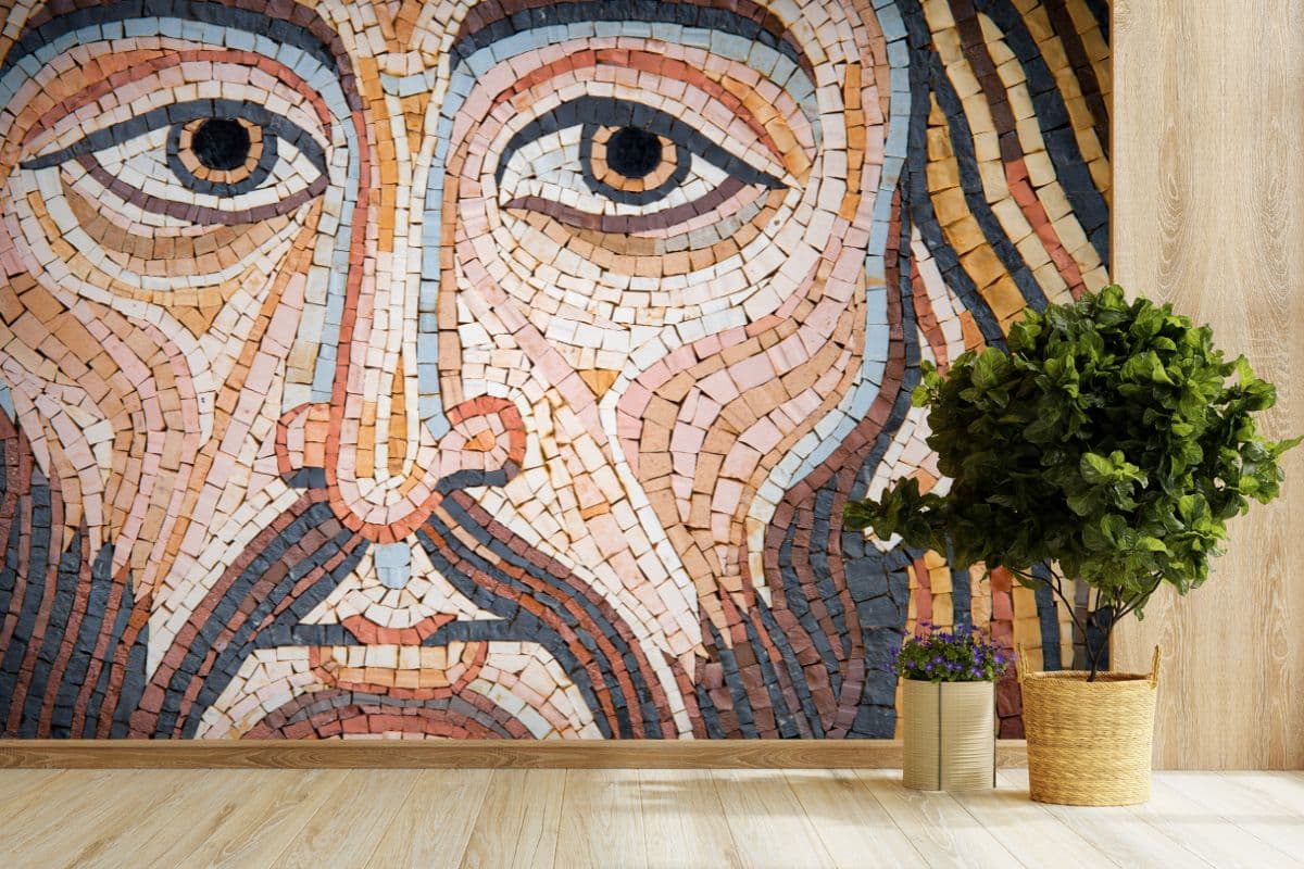 Jesus Christ Wall Mural Wallpaper shown in a room