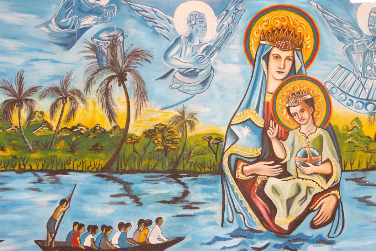 Roman Catholic Church Painting Wallpaper Mural pattern detail
