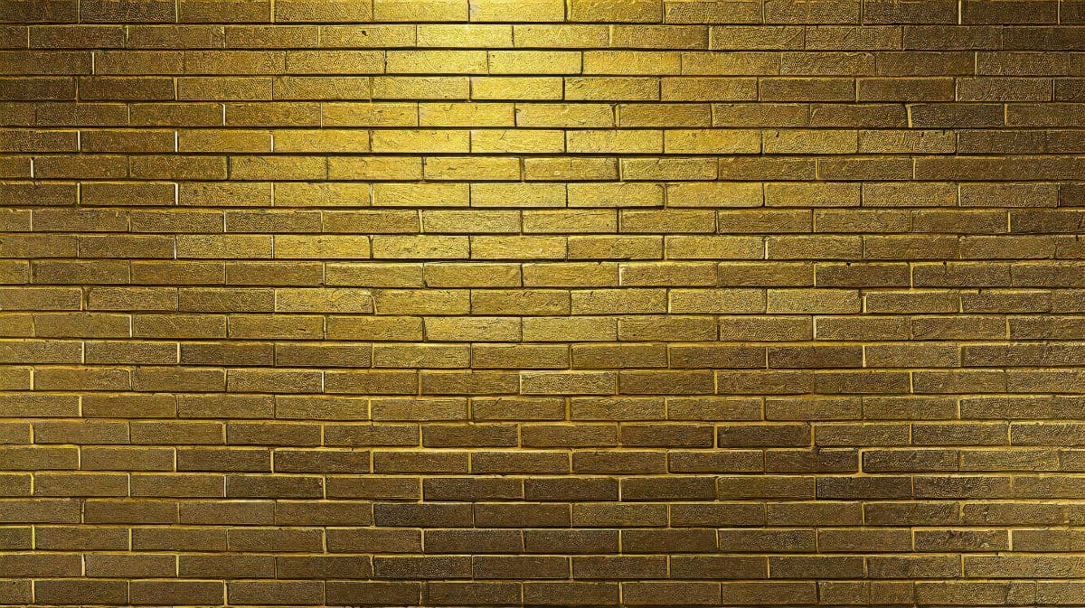 Vintage Golden Brick Wall Wallpaper pattern detail