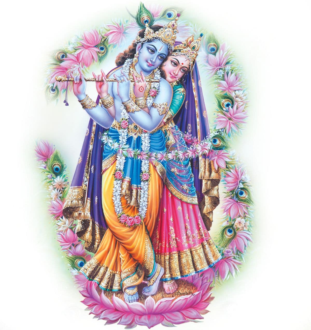 Madhuram, Radha Krishna Wallpaper Mural pattern detail