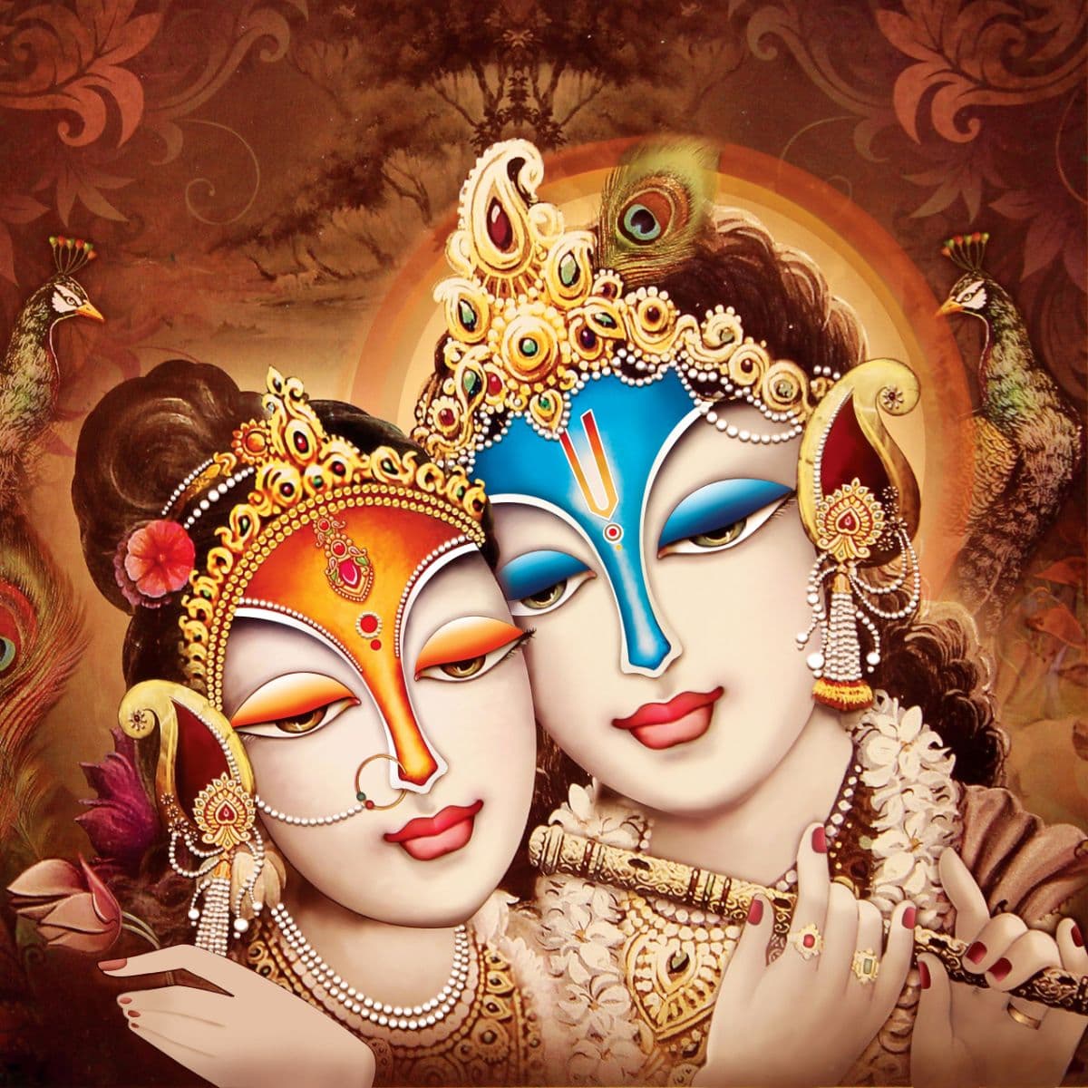 Radha Krishna Madhurya Wallpaper Mural pattern detail