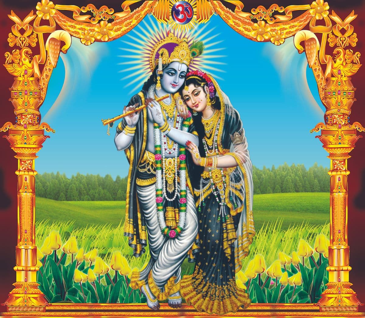 Radha Vallabh Wallpaper Mural for Wall pattern detail