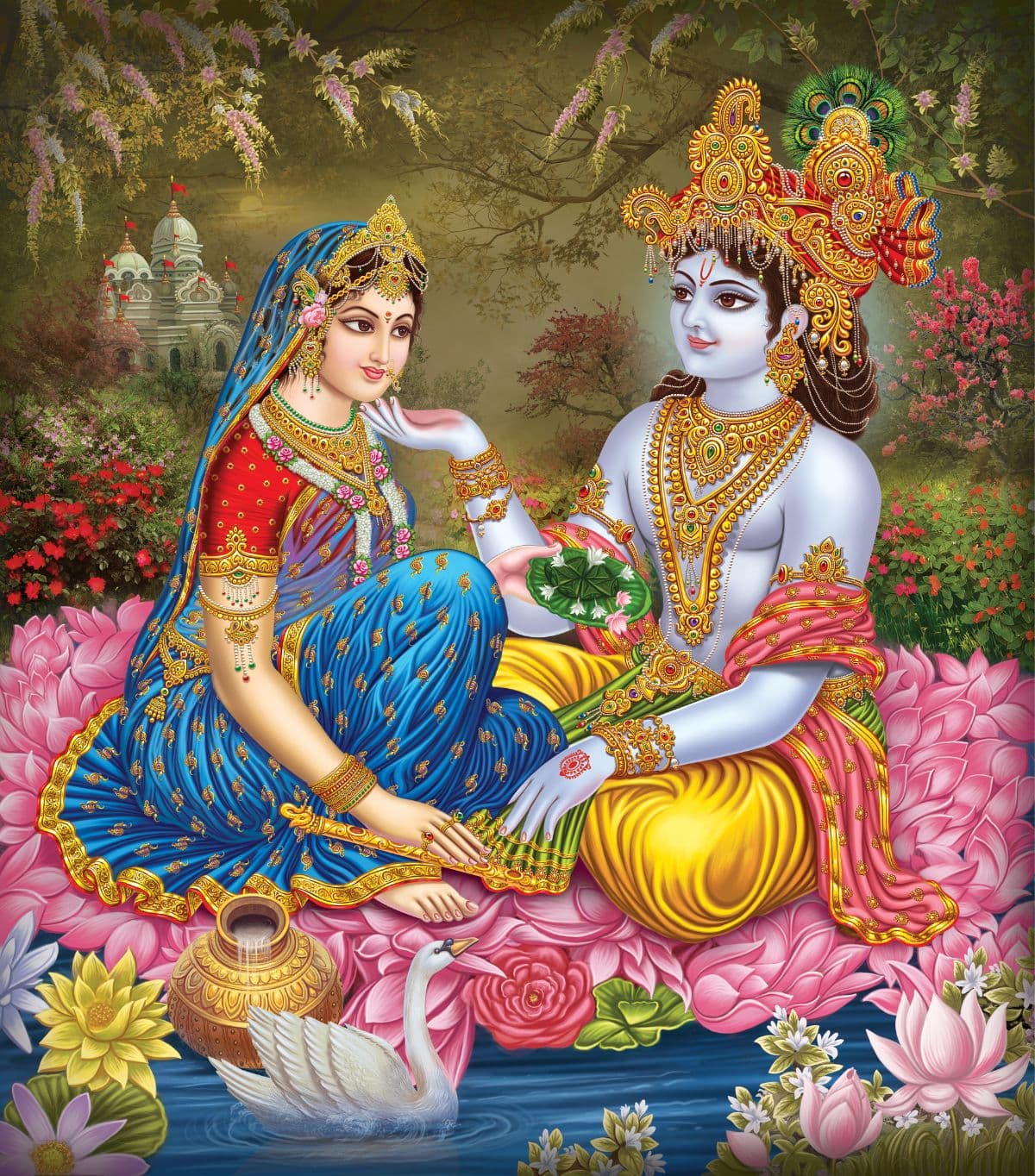 Radhe Shyam Madhurya Leela Wallpaper Mural pattern detail