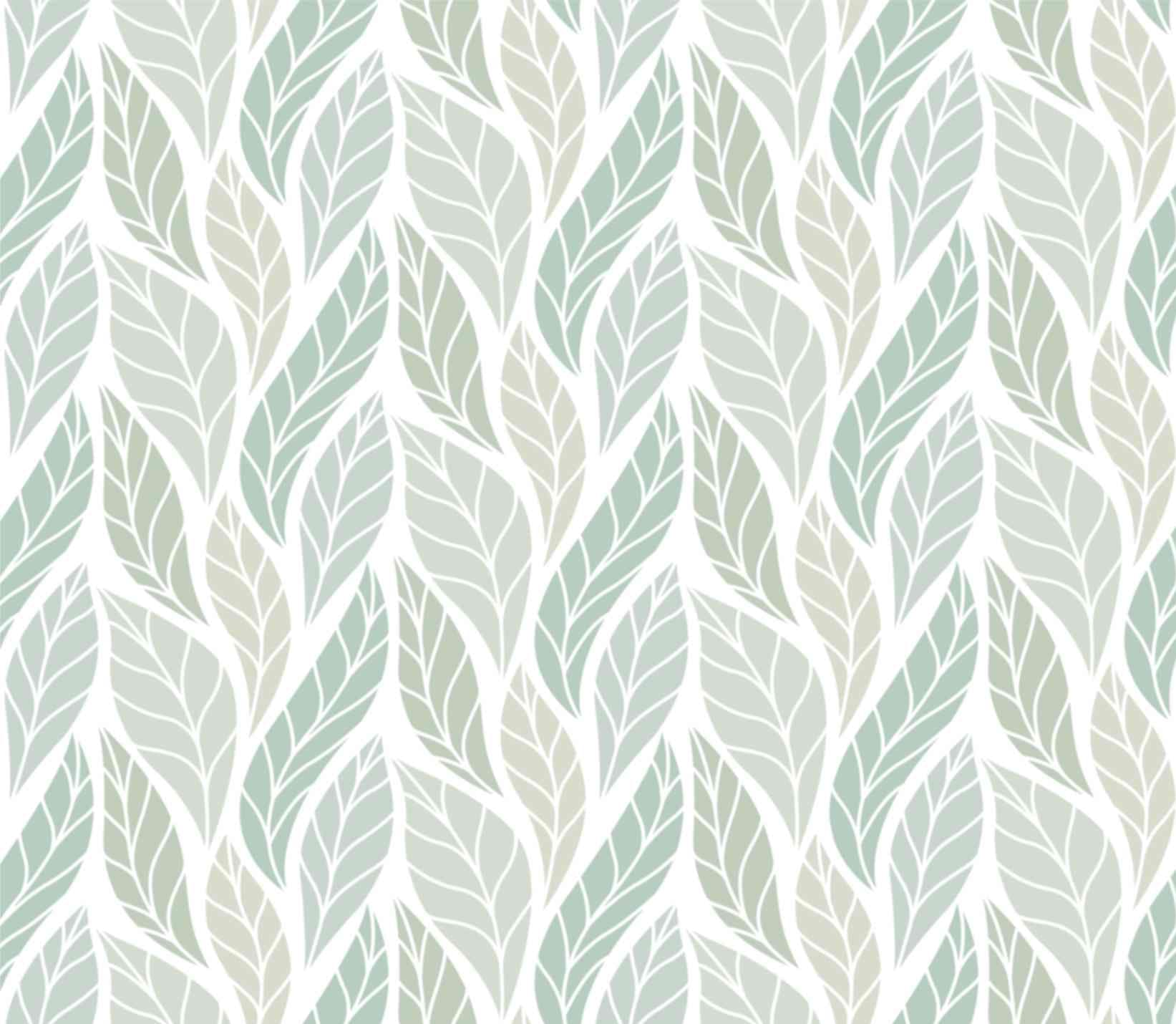 Seamless Green Leaves Patterns Wallpaper Mural pattern detail