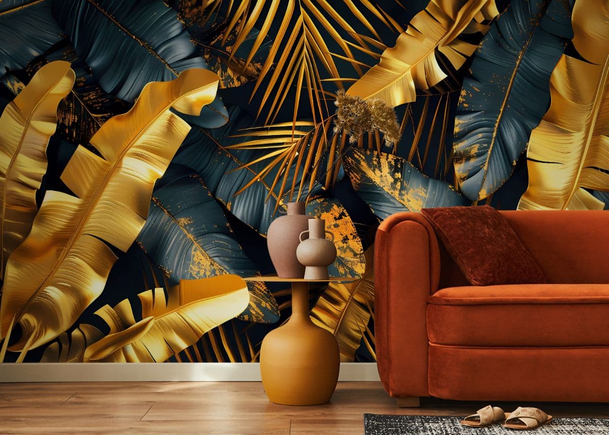 Banana Leaf Luxe Wallpaper Mural shown in a room