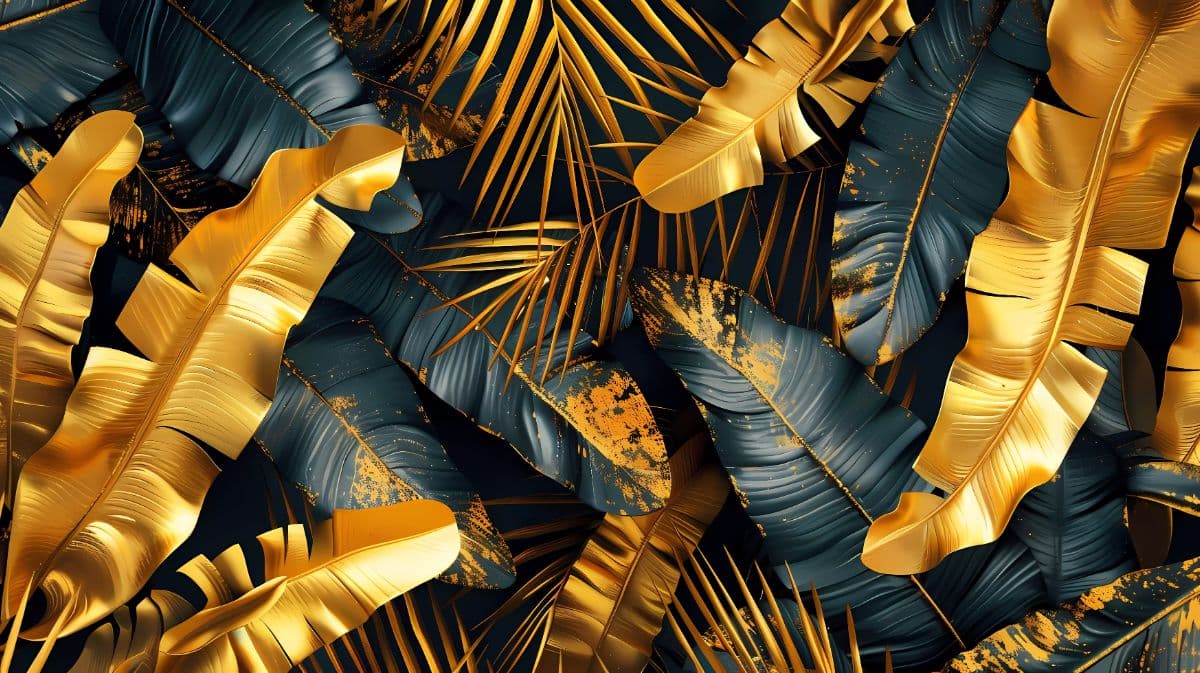 Banana Leaf Luxe Wallpaper Mural pattern detail