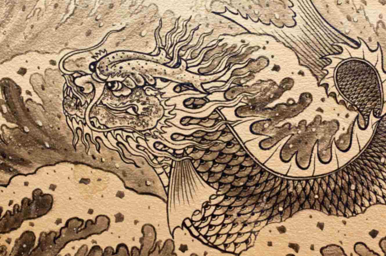 Chinese Dragon Wallpaper for Wall pattern detail