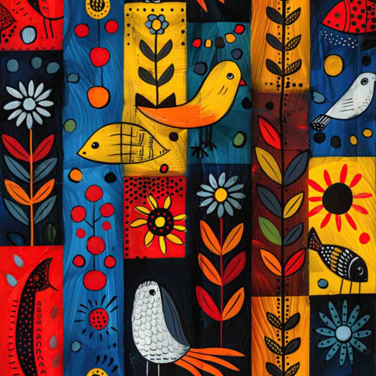Beautiful Mithila Painting Wallpaper Mural pattern detail