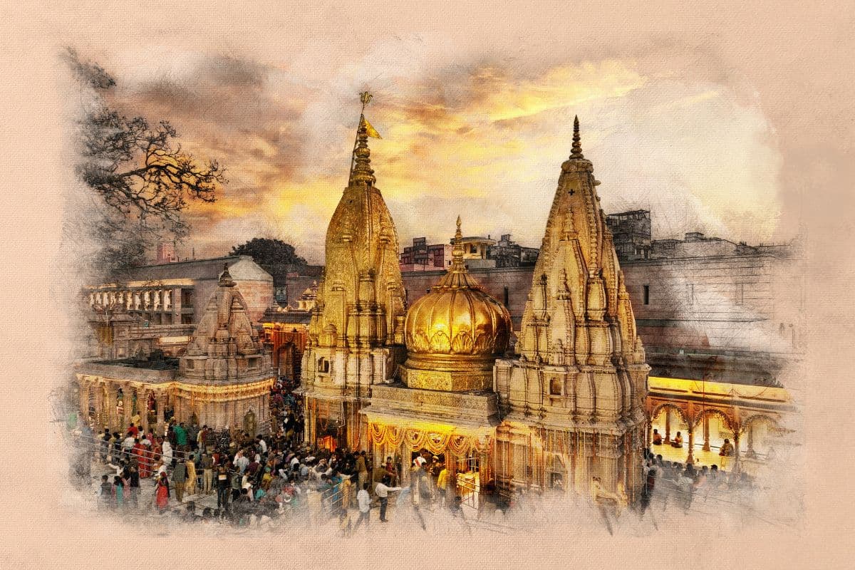 Kashi Vishwanath Temple Wallpaper Mural for Wall pattern detail