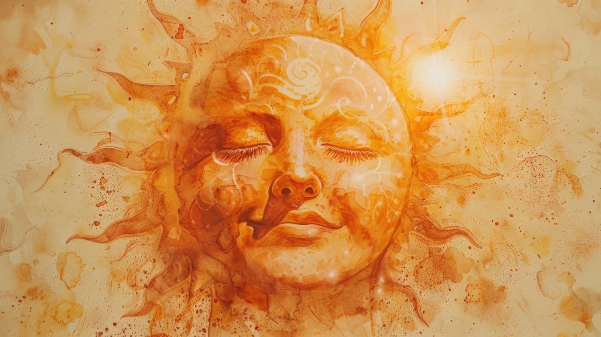 Eternal Sun Fresco Wallpaper Mural pattern detail