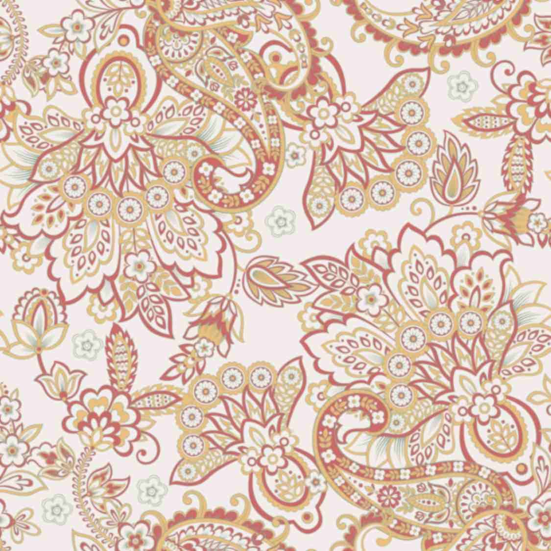 Seamless Kalamkari Wallpaper Mural for TV Unit pattern detail