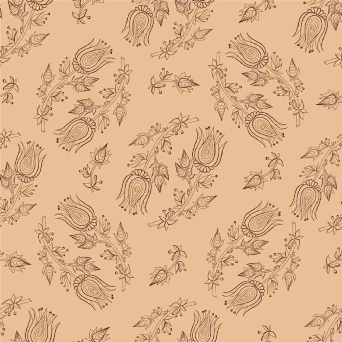 Kalamkari Rustic Floral Wallpaper for Wall pattern detail