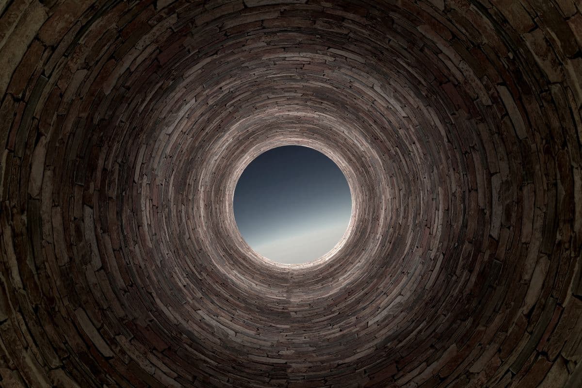 3D Brick Tunnel Wallpaper Mural pattern detail