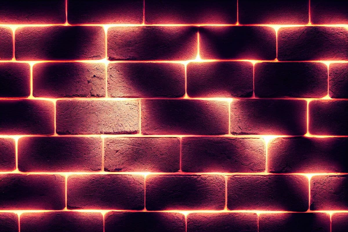 3D Neon Brick Wallpaper Mural pattern detail