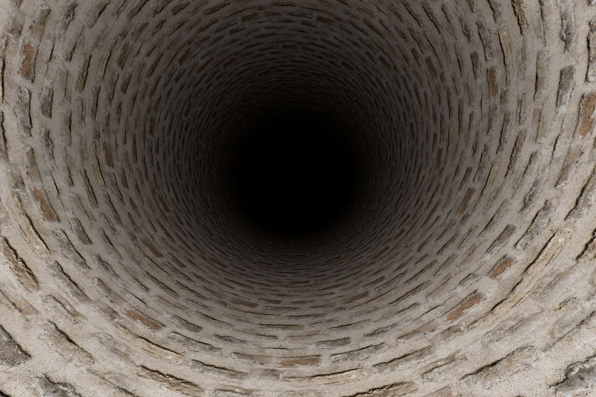 3D Realistic Gray Brick Tunnel Mural Wallpaper pattern detail