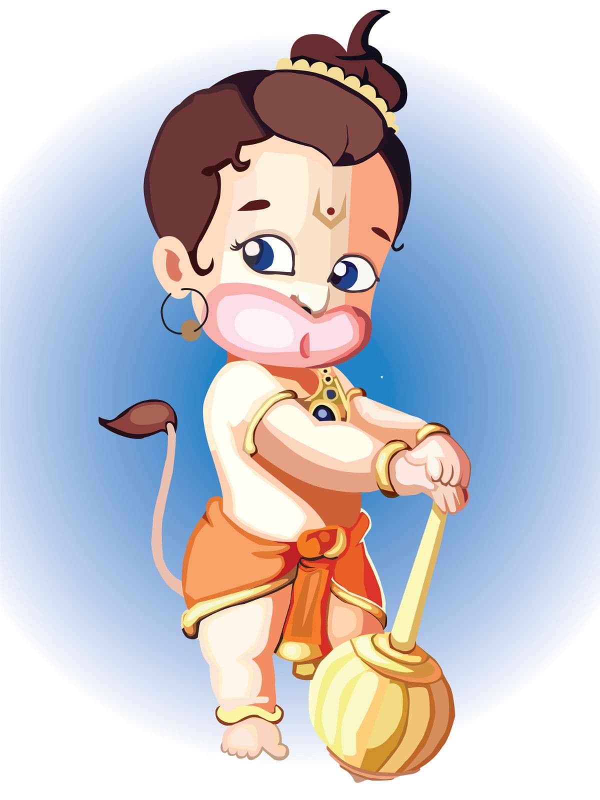 Bal Hanuman Wallpaper Mural pattern detail