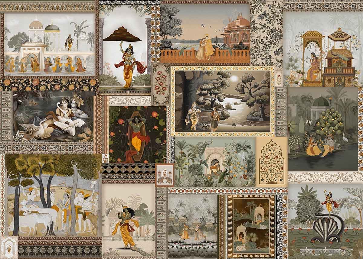Madhav Bagicha Wallpaper Mural, Customized pattern detail