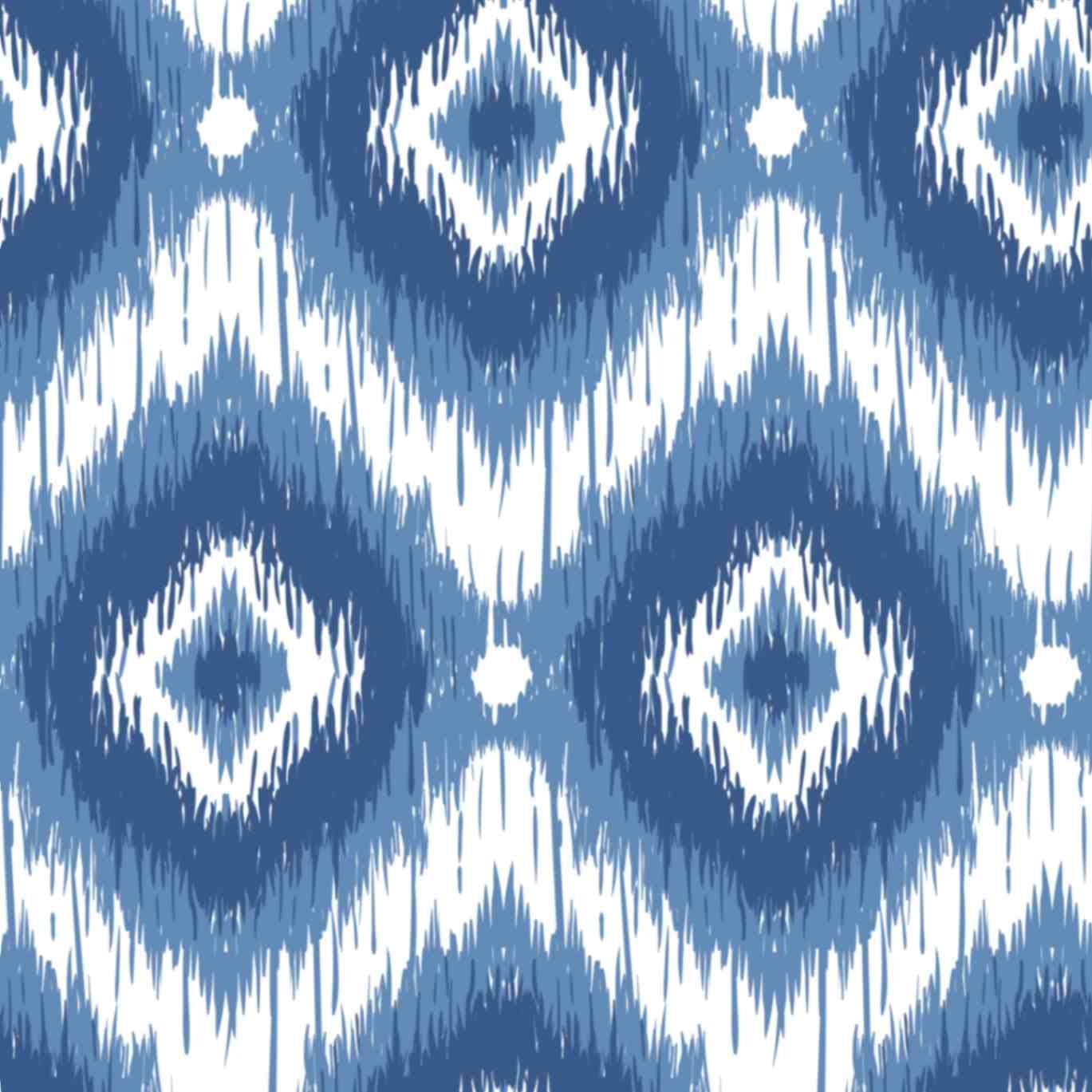 Blue Azure Ikat Bliss Wallpaper Mural for Living Room pattern detail