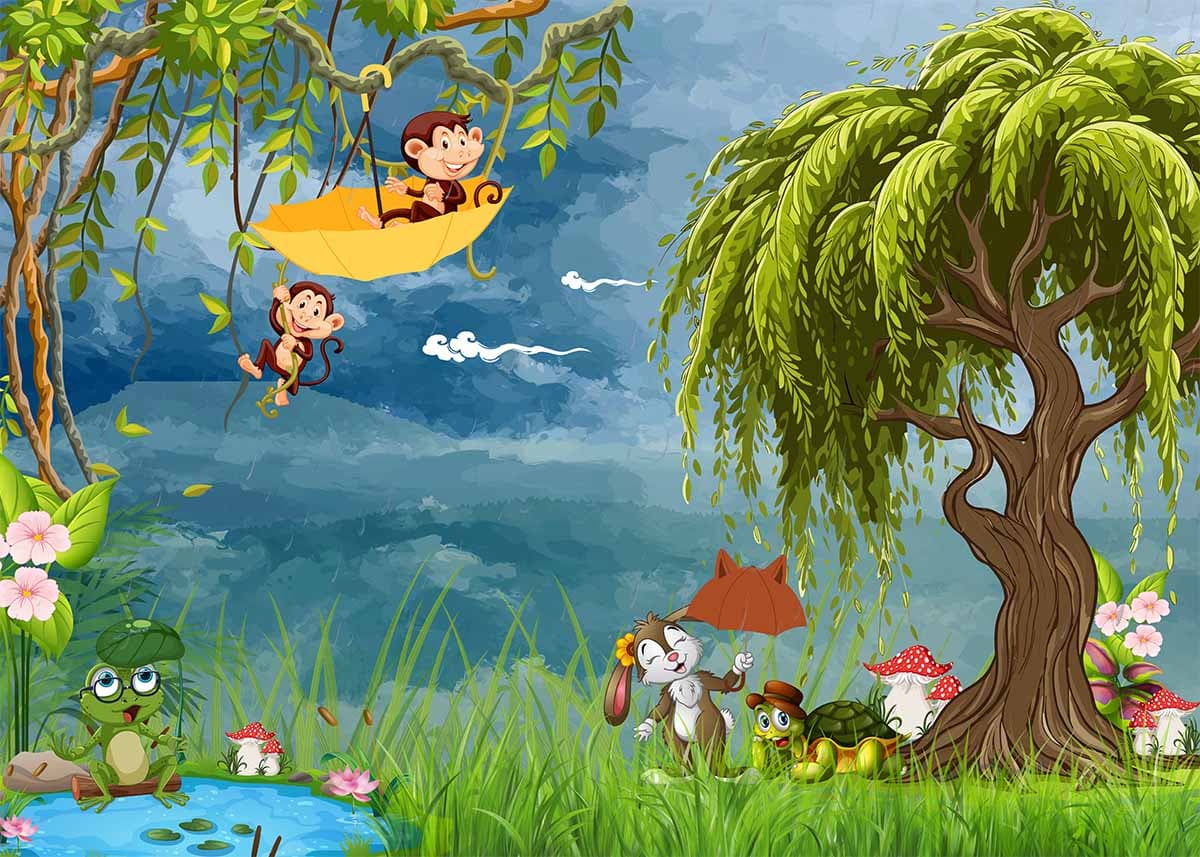 Rainforest Rhythms Mural Wallpaper, Customized pattern detail