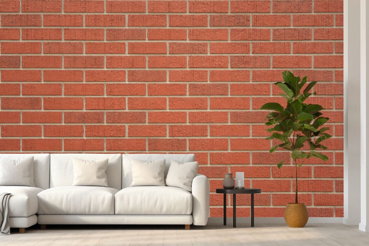 Vintage Red Brick Charm Wallpaper Mural shown in a room