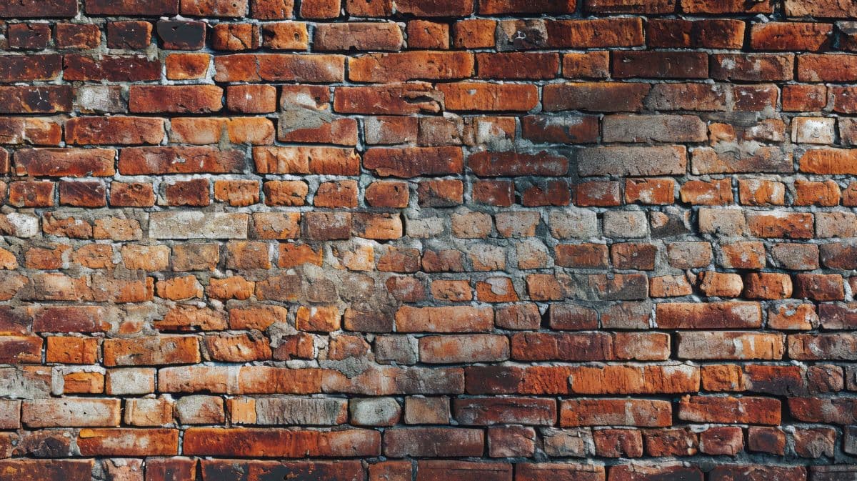Weathered Red Brick Wall Mural Wallpaper pattern detail
