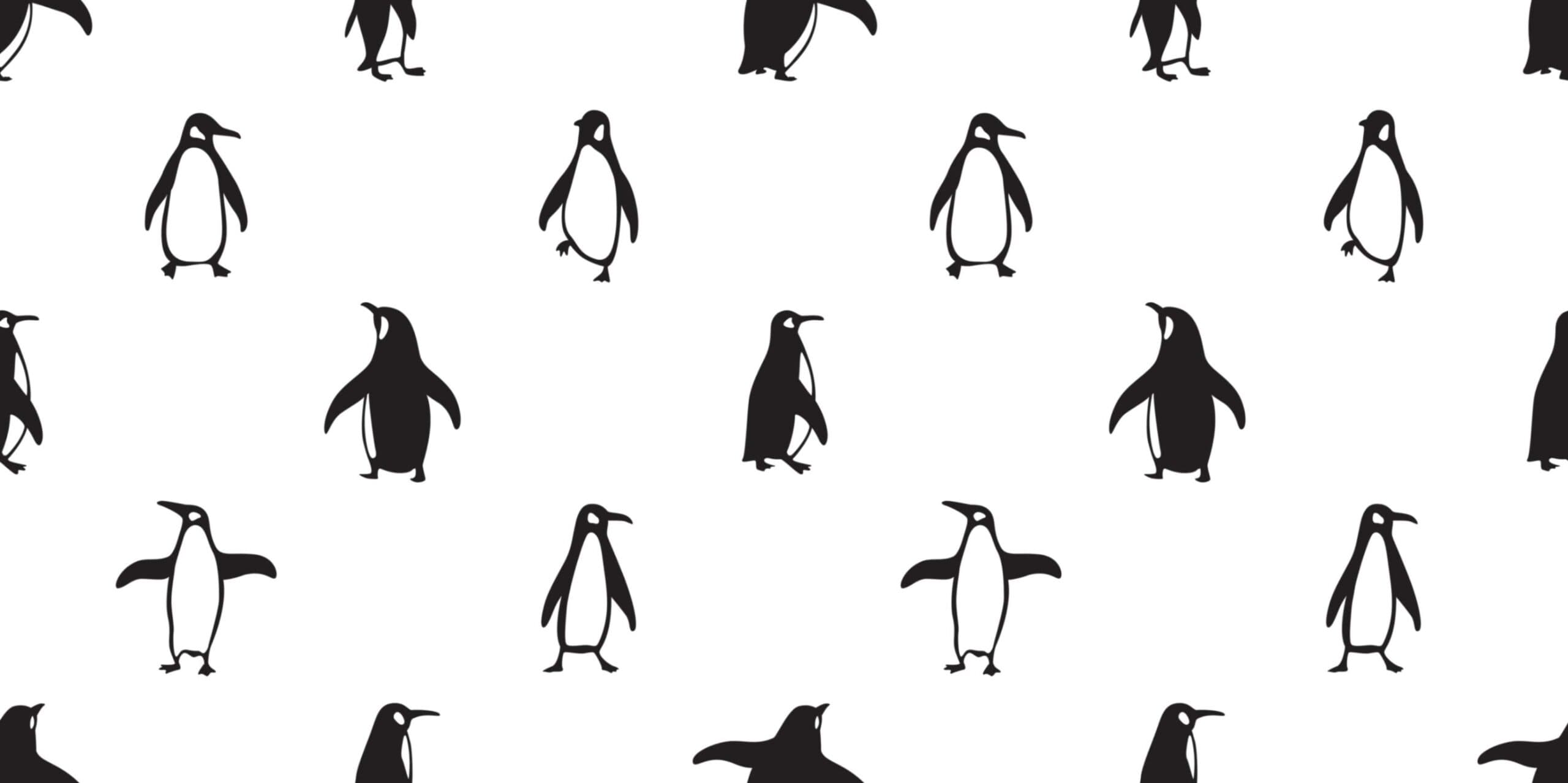 Seamless Wallpaper Pattern of Penguins pattern detail