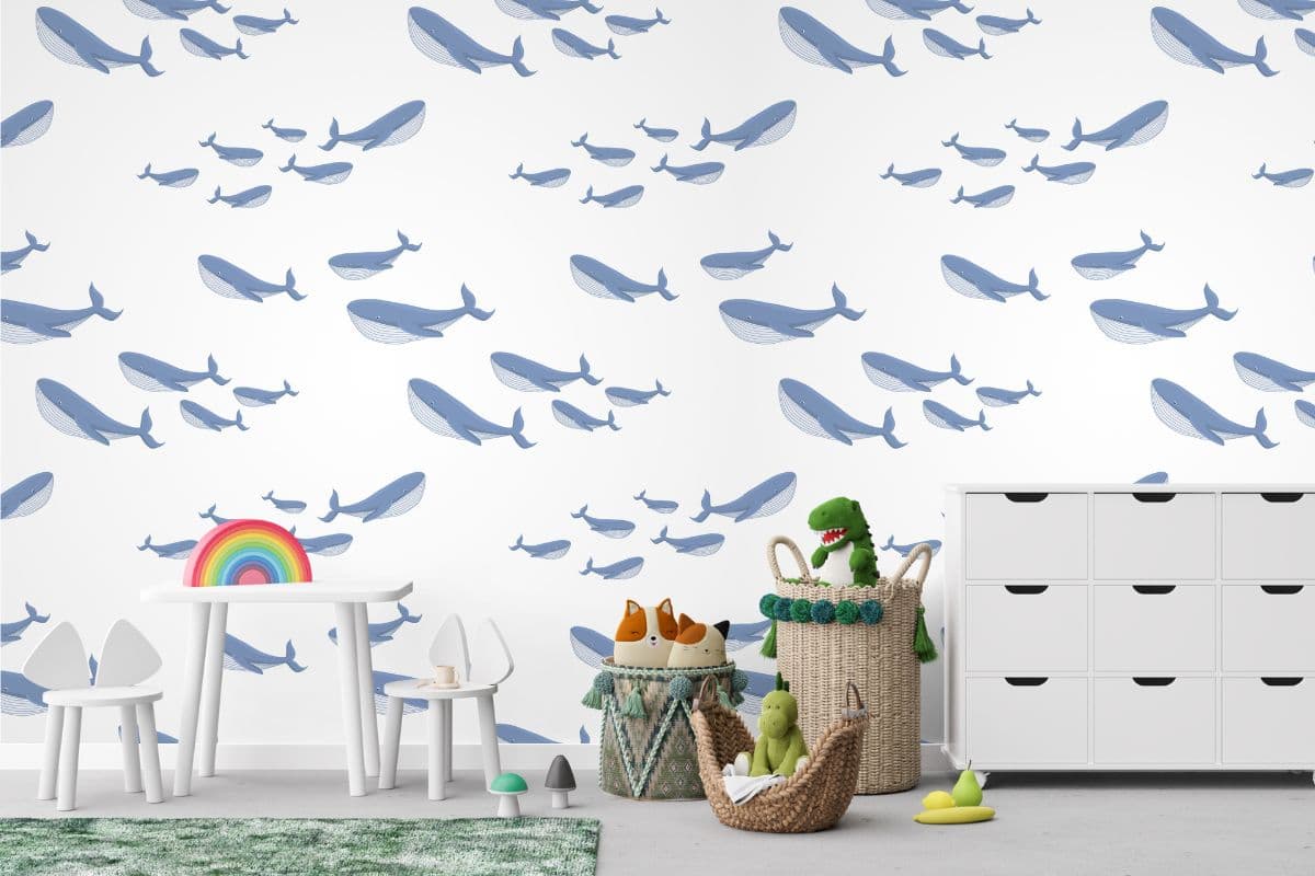 Gentle Giants Kids Room Wallpaper Mural shown in a room