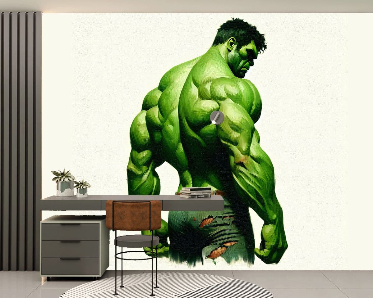 Gamma Power Mighty Hulk Wallpaper Mural shown in a room