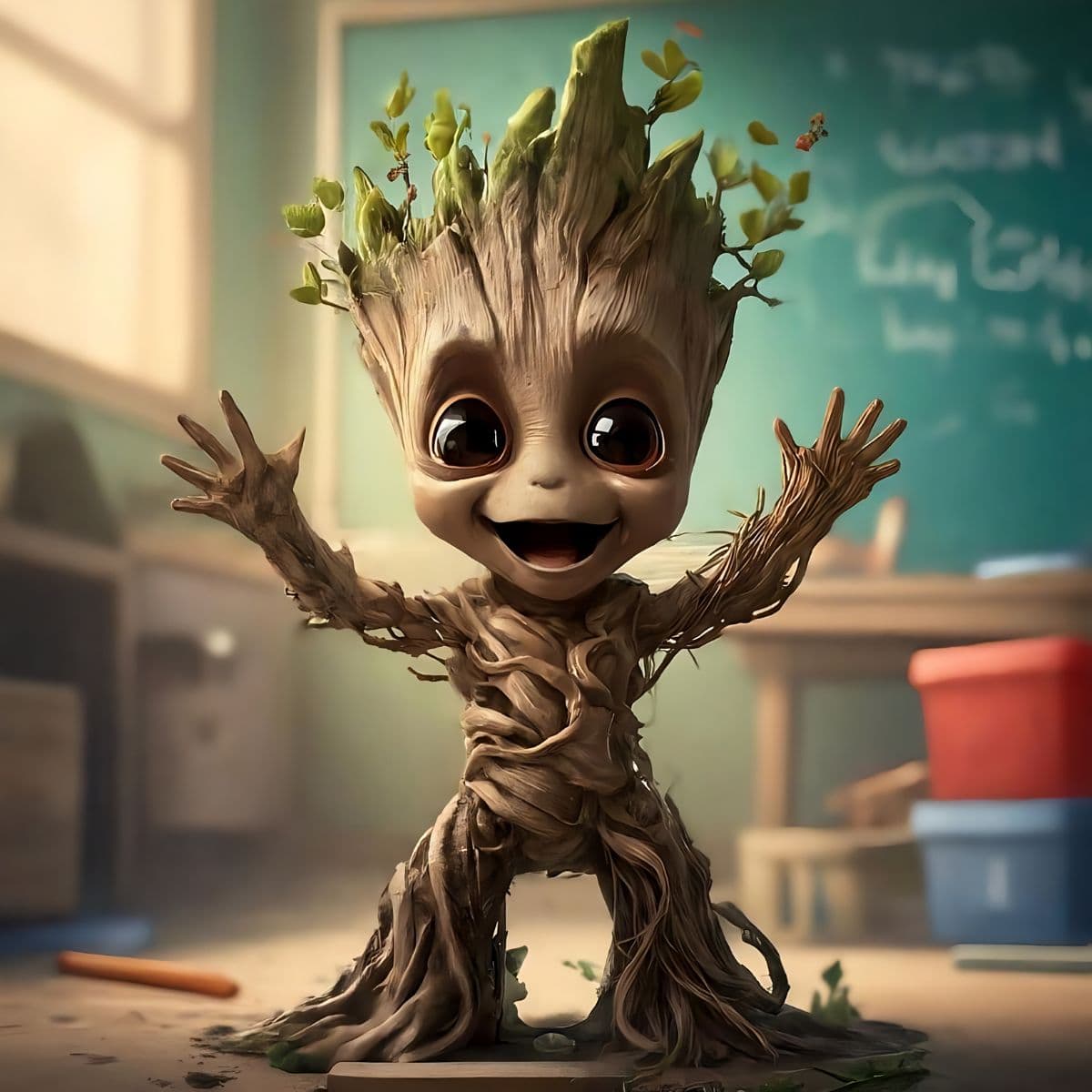 Happy Groot Wallpaper Mural for Wall pattern detail