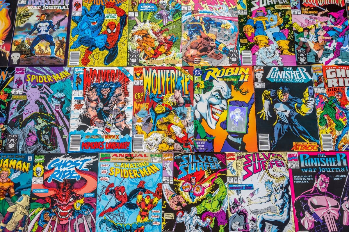 Marvel Comics Patchwork Wallpaper Mural pattern detail