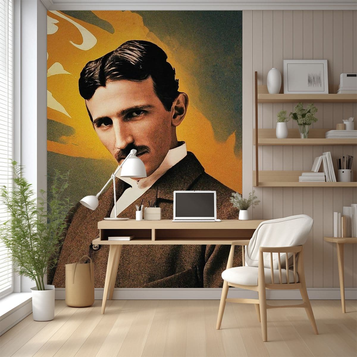Nikola Tesla Wallpaper for Wall shown in a room