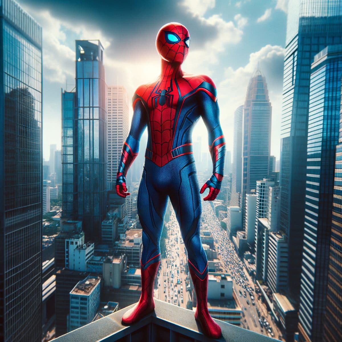 Elegant Spider-Man in Action Mural Wallpaper pattern detail