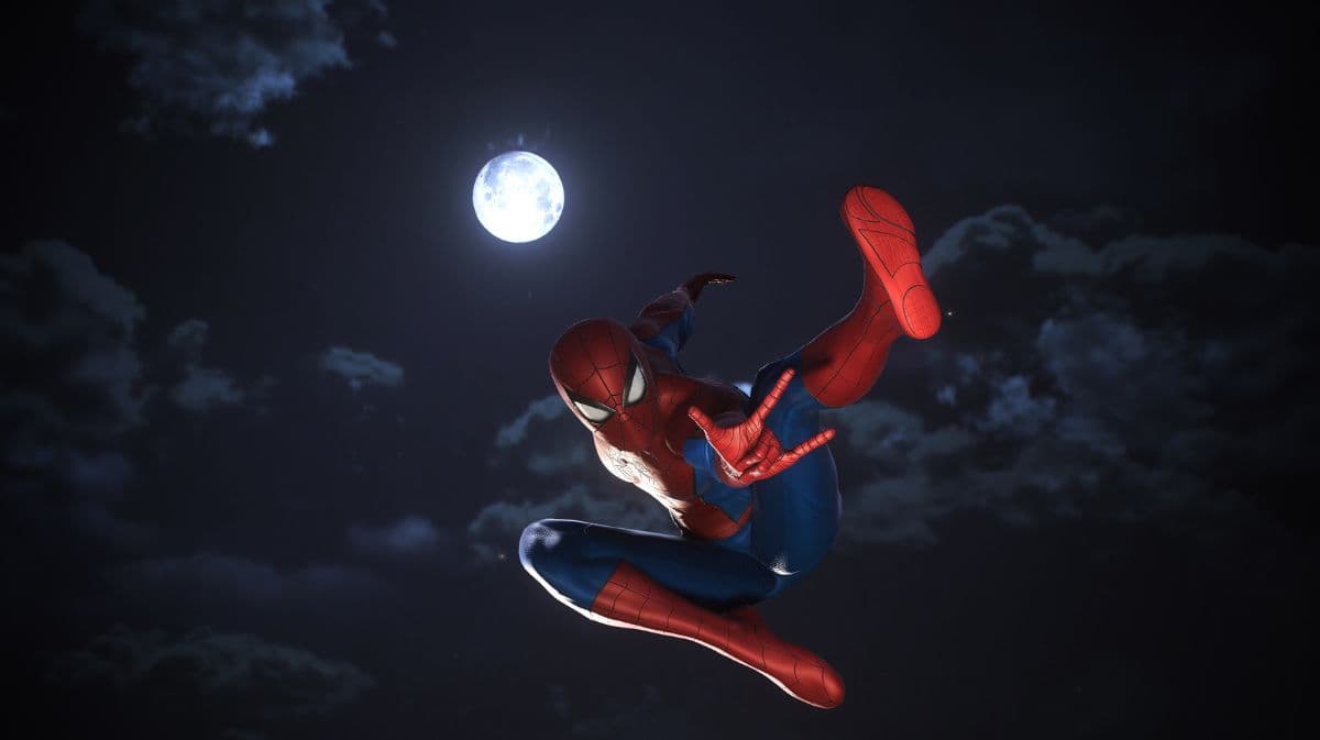 Spiderman in Full Moon Wallpaper Mural pattern detail