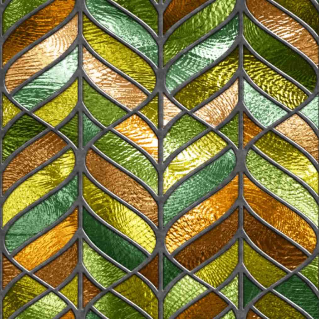 Gorgeous Emerald Stained Glass Wallpaper Mural pattern detail