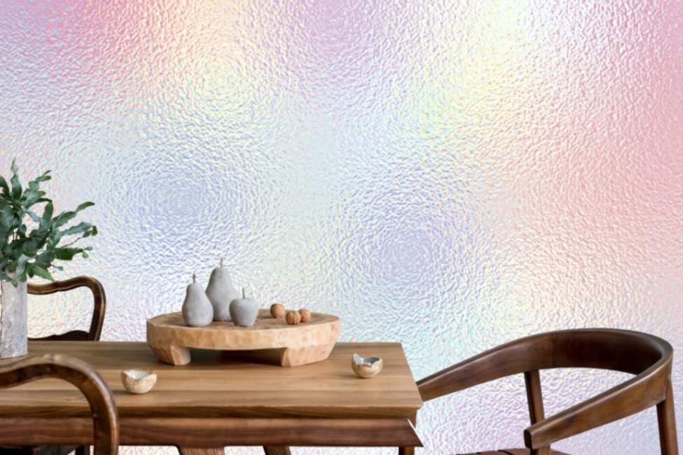Rainbow Like Glass Texture Wallpaper Mural shown in a room